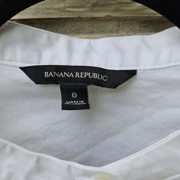 Banana Republic Riley Drama Ruffle button front shirt white size 8 - Picture 4 of 5